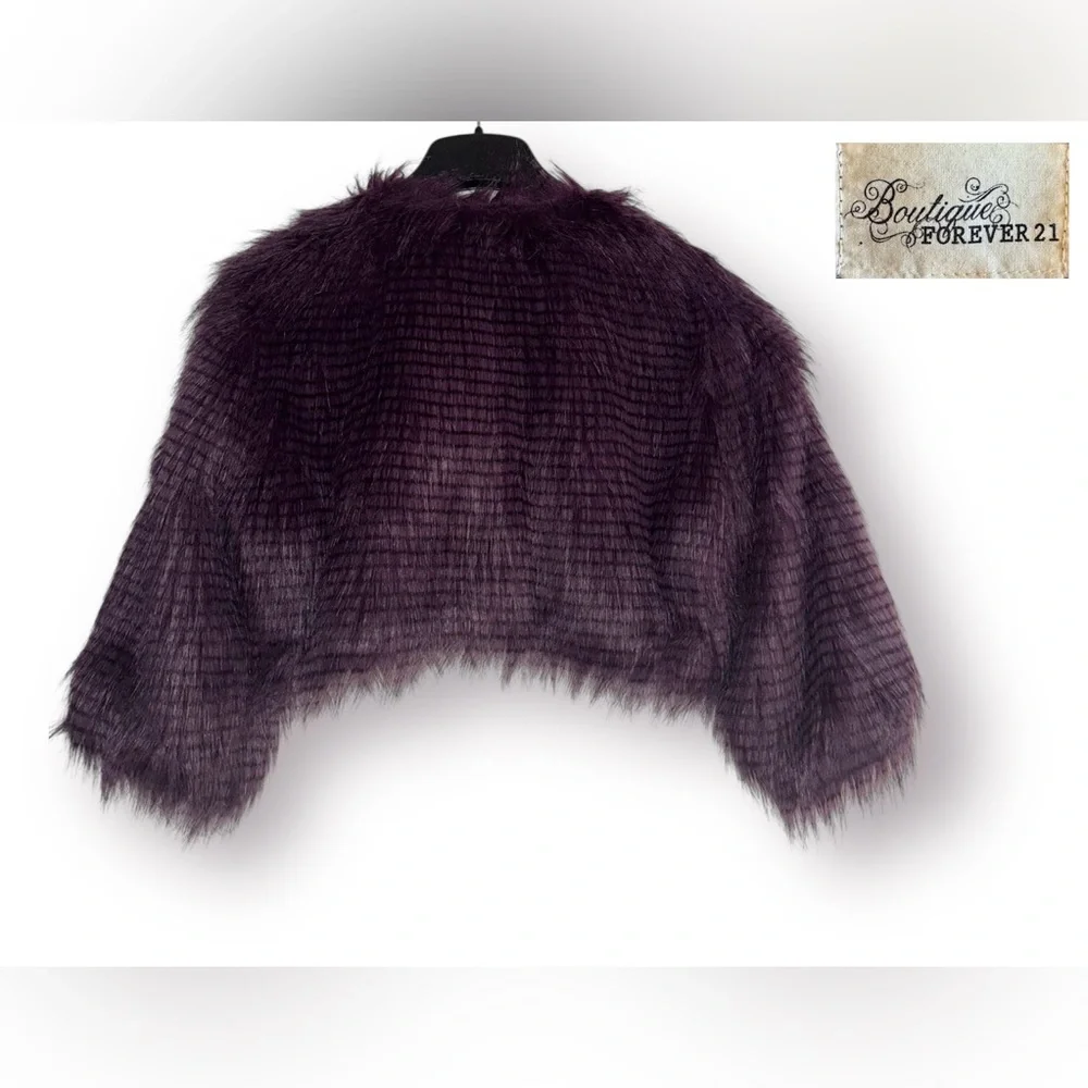🛍️SALE🛍️ Boutique XXI Chic Cropped Faux Fur Bolero | Teddy Jacket - Picture 3 of 8